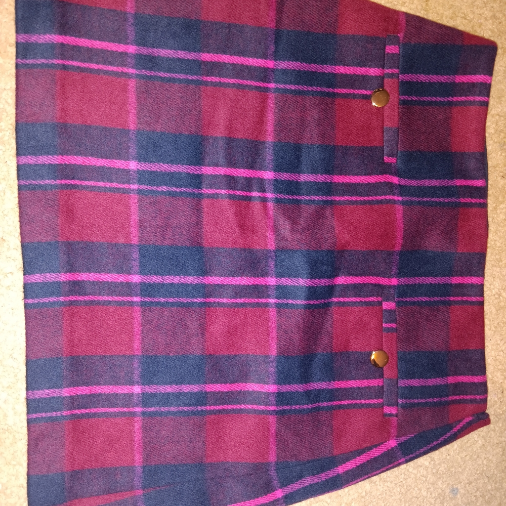 Plaid Red and Blue Women's Skirt
